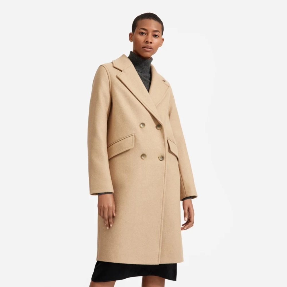 Everlane Italian Rewool Overcoat - Camel size 8